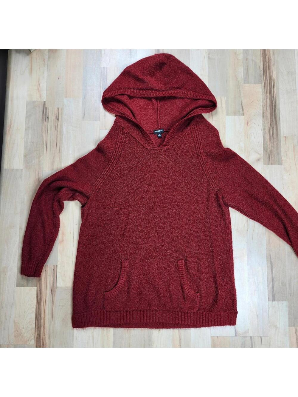 Torrid Cozy Red Hooded Sweater - Size 1